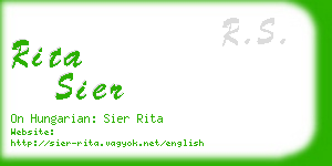 rita sier business card